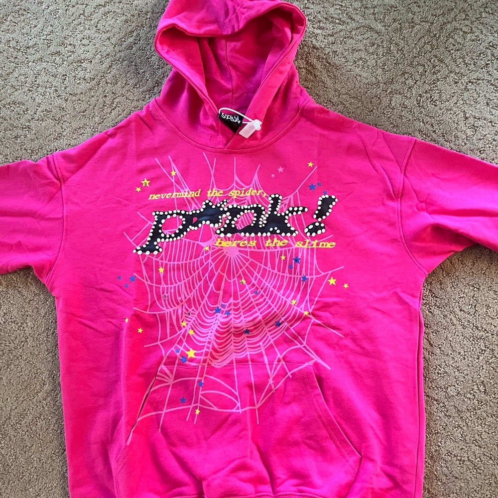 spider pink hoodie